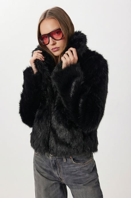 Faux-Fur-Schalkragenjacke - Image 3
