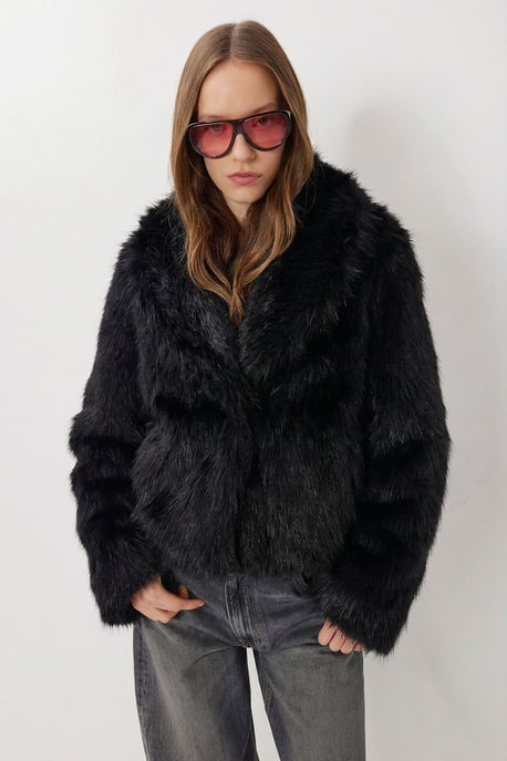 Faux-Fur-Schalkragenjacke - Image 4