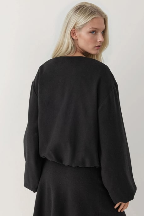 Oversized Strick Bomberjacke mit durchgehendem Reißverschluss - Image 2