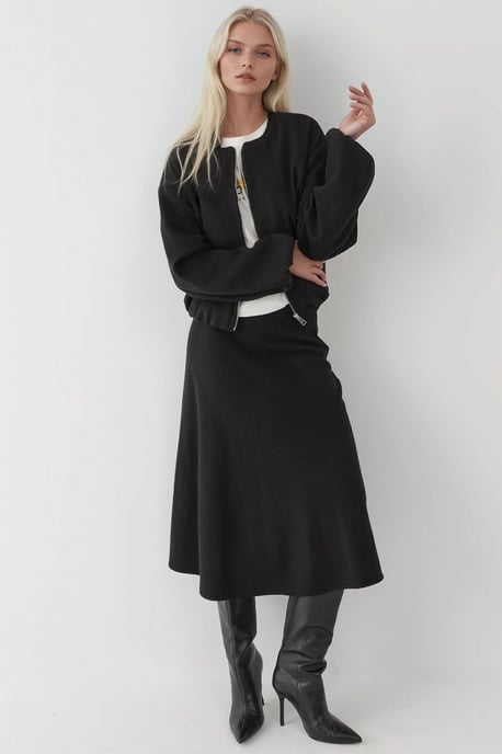 Oversized Strick Bomberjacke mit durchgehendem Reißverschluss - Image 4