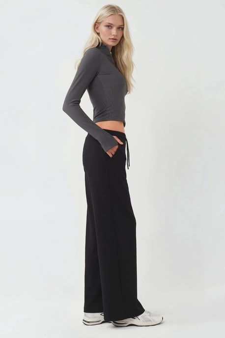 Elastischer Bund Weichgriff Palazzo-Sweatpants - Image 2