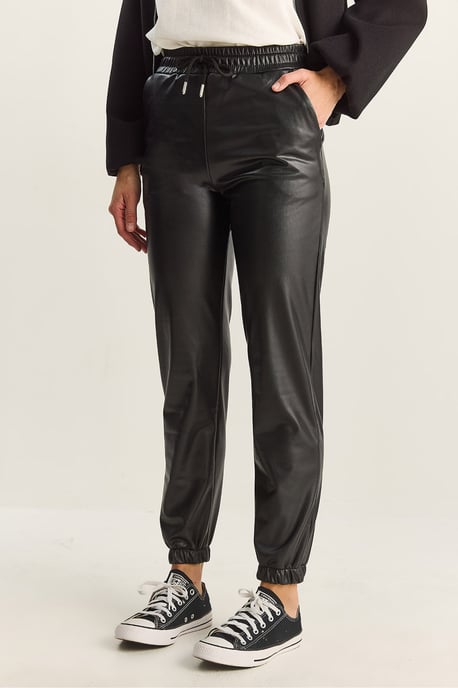 Fauxleder-Jogginghose mit Kordelzug - Image 5