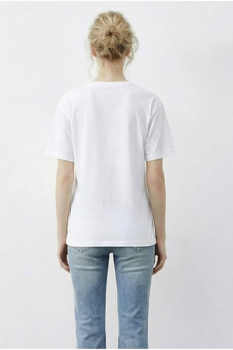 Rundhals-Glitzer-Textdruck-T-Shirt - Image 6