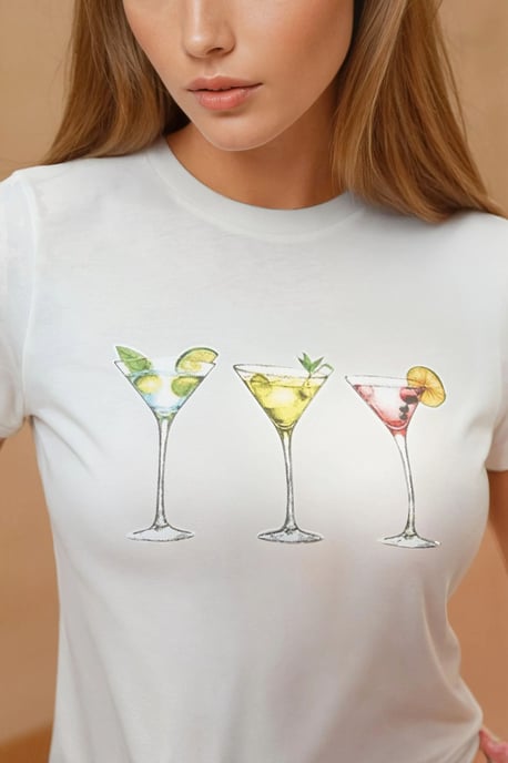 Bedrucktes Regular Fit Rundhals T-Shirt aus 100% Baumwolle im Crop-Style - Image 2