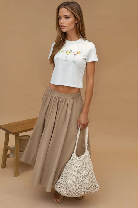 Bedrucktes Regular Fit Rundhals T-Shirt aus 100% Baumwolle im Crop-Style - Image 6