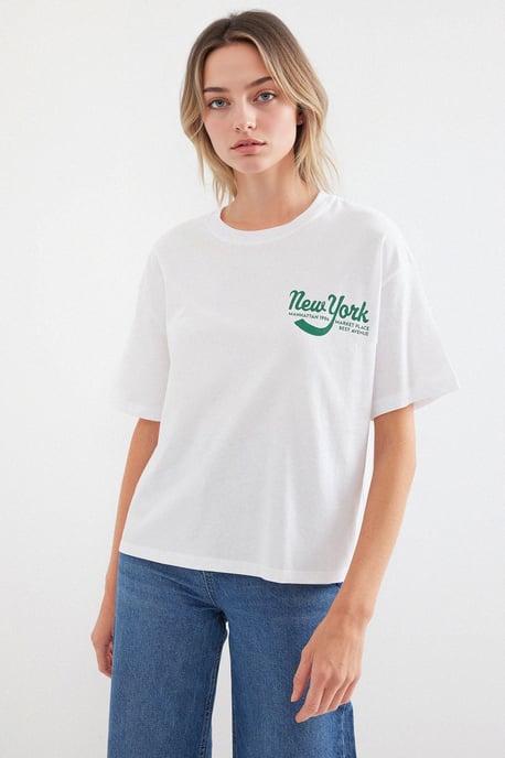 Bedrucktes T-Shirt mit Rundhalsausschnitt in lässiger Passform - Image 1