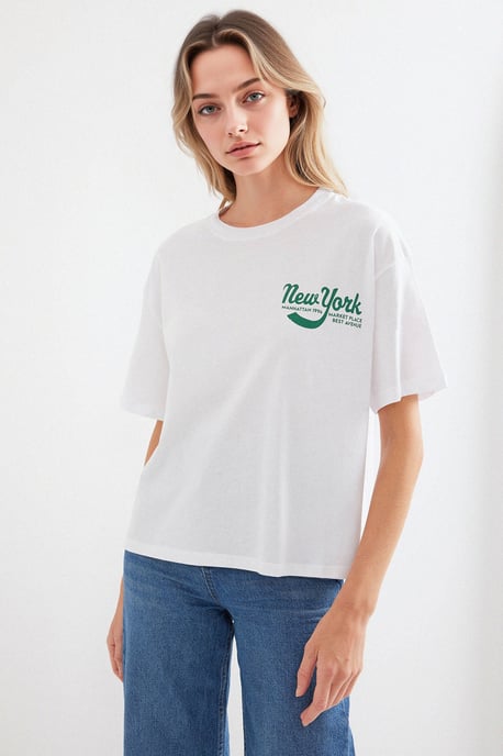Bedrucktes T-Shirt mit Rundhalsausschnitt in lässiger Passform - Image 3