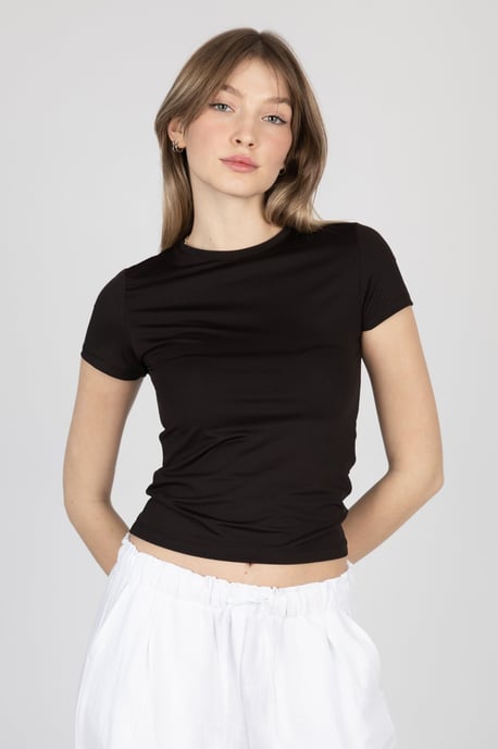 Hiccup Rundhals-Basic-T-Shirt - Schwarz - Image 1