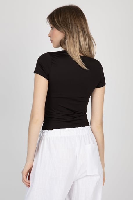 Hiccup Rundhals-Basic-T-Shirt - Schwarz - Image 2