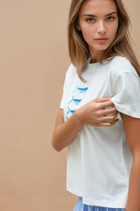 Bedrucktes Regular Fit Rundhals T-Shirt aus 100% Baumwolle - Image 3