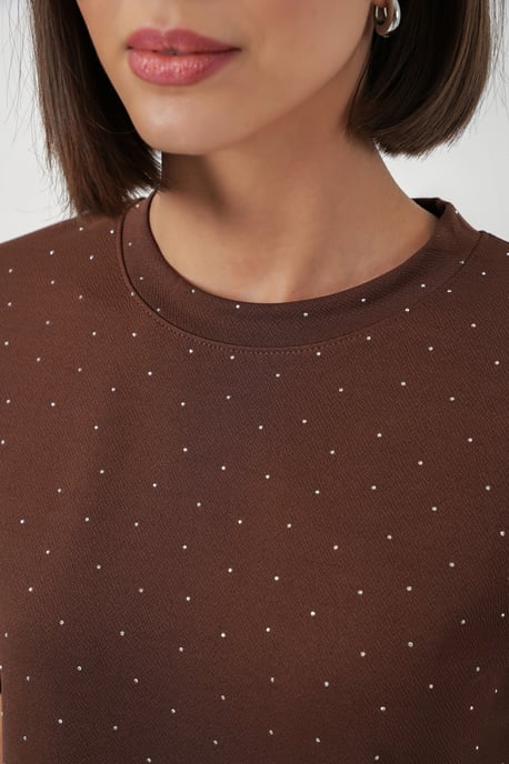 Steinverziert Rundhals-T-Shirt - Image 4