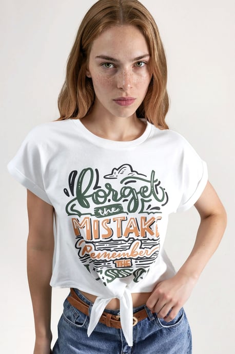 Bedrucktes Crop-Top-T-Shirt - Image 1