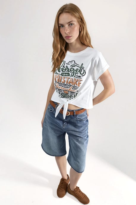 Bedrucktes Crop-Top-T-Shirt - Image 2
