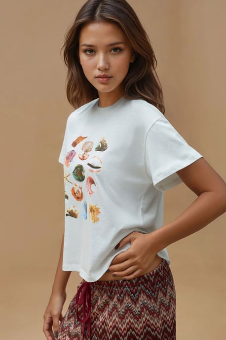 Bedrucktes Regular Fit Rundhals T-Shirt aus 100% Baumwolle - Image 4