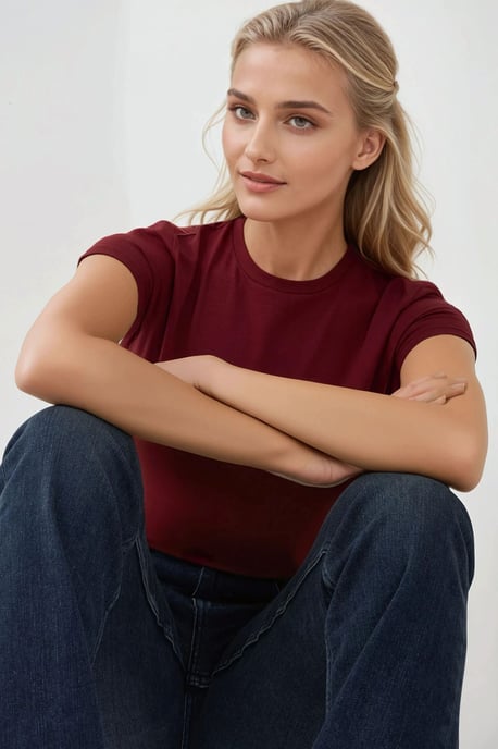 Slim Fit Soft Touch Baumwoll Rundhals T-Shirt - Image 4