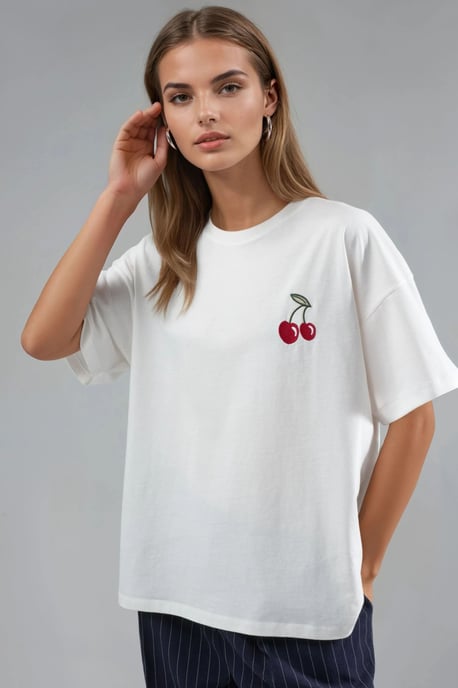 Oversized Gesticktes Strick-T-Shirt - Image 1