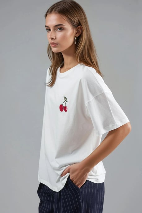 Oversized Gesticktes Strick-T-Shirt - Image 3