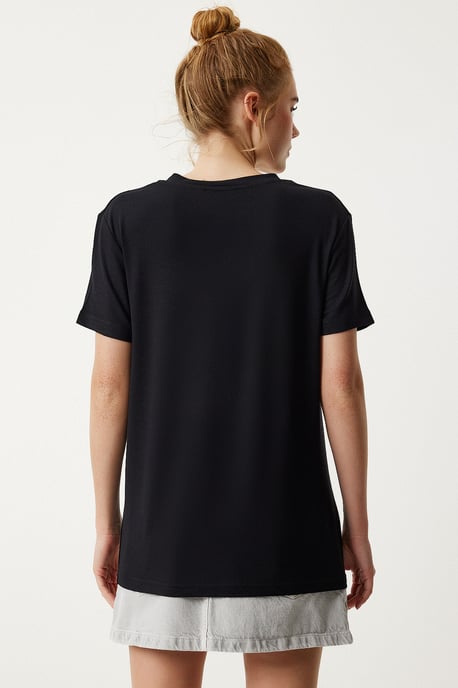 V-Ausschnitt Kurzarm Einfarbig T-Shirt - Image 6