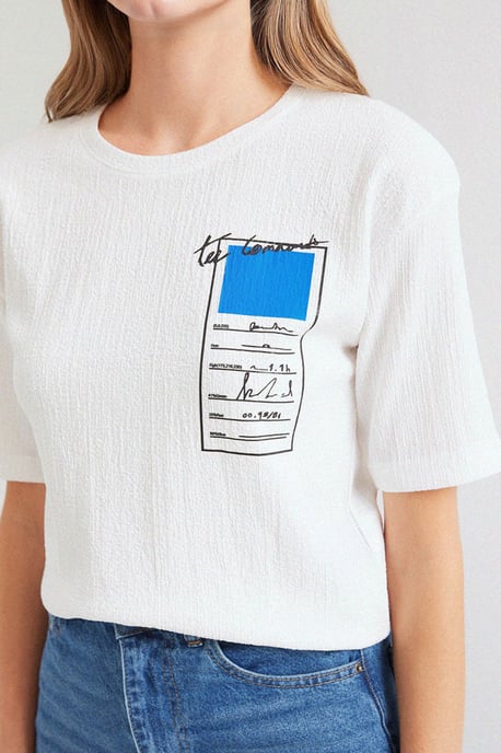 Bedrucktes Rundhals-T-Shirt mit kurzen Ärmeln - Image 4