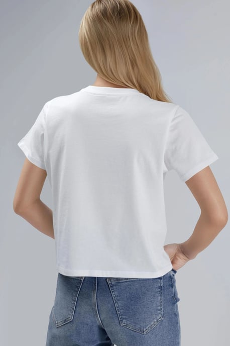 Besticktes Rundhals-Kurzarm-T-Shirt aus 100% Baumwolle - Image 2