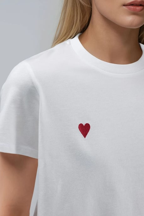 Besticktes Rundhals-Kurzarm-T-Shirt aus 100% Baumwolle - Image 6