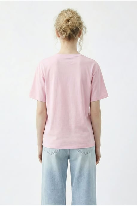 Gesticktes Rundhals-T-Shirt mit lockerer Passform - Image 5