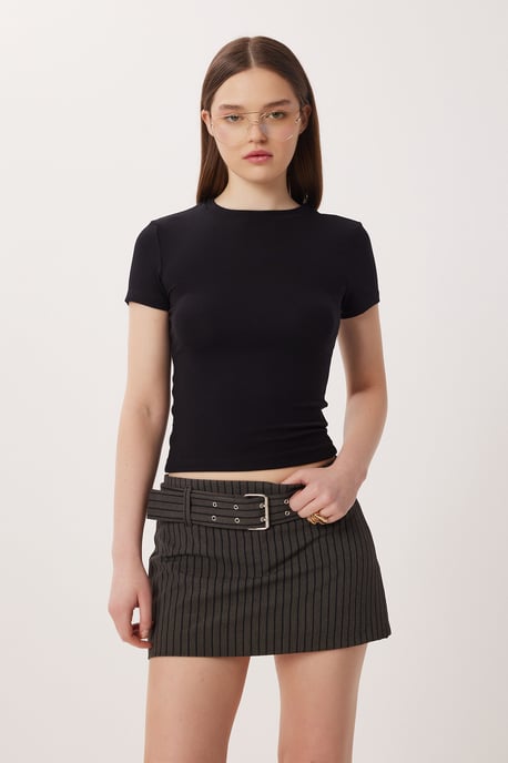 Slim Fit Rundhals-Crop T-Shirt 2er-Pack - Image 2