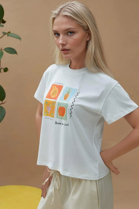 Bedrucktes Regular Fit Rundhals T-Shirt aus 100% Baumwolle - Image 5