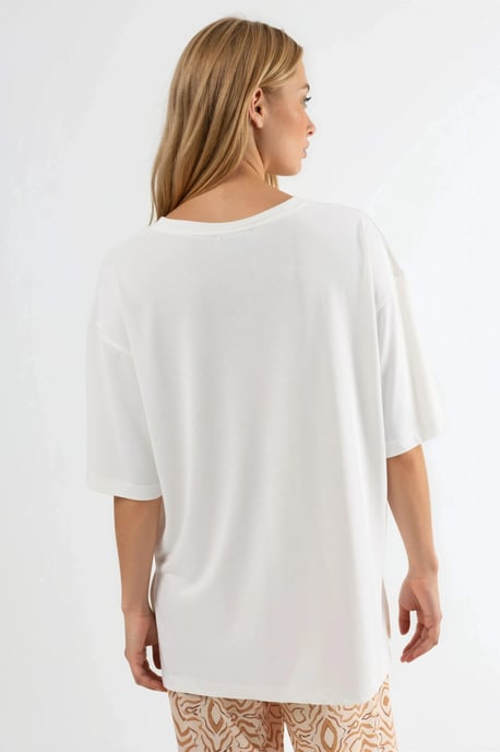 T-Shirt mit Schlitzdetails und Rundhalsausschnitt, kurzarm - Image 3