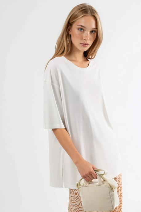 T-Shirt mit Schlitzdetails und Rundhalsausschnitt, kurzarm - Image 4