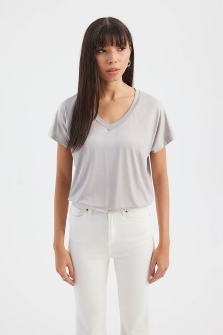 Scoop-Hals Entspanntes T-Shirt - Image 3