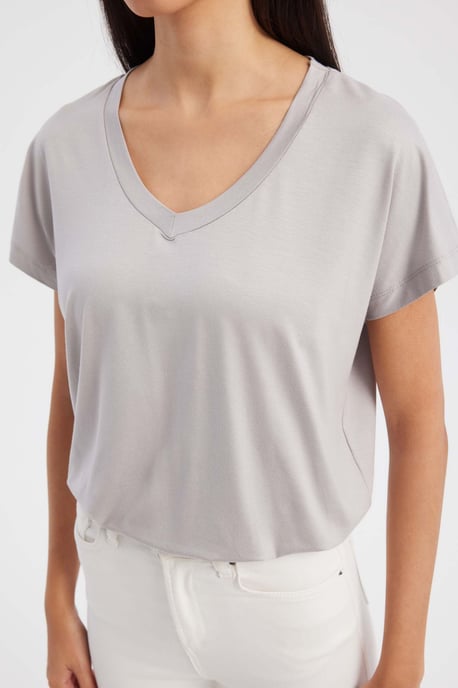 Scoop-Hals Entspanntes T-Shirt - Image 4