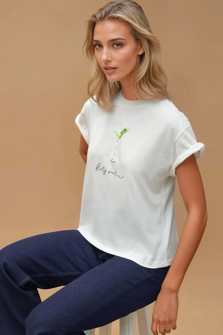 Bedrucktes Regular Fit Rundhals T-Shirt aus 100% Baumwolle - Image 3