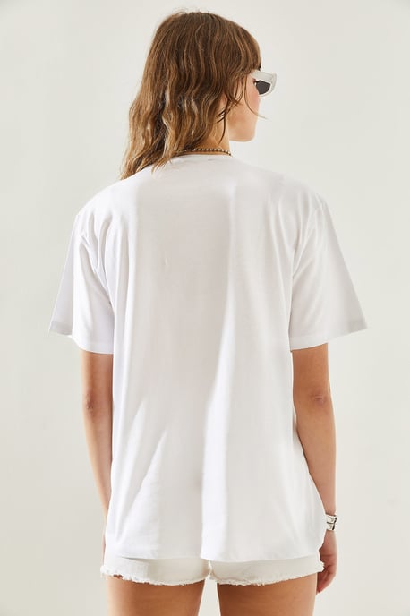 Gesticktes Bedrucktes Rundhals-T-Shirt - Image 5