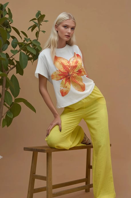 Bedrucktes T-Shirt mit regulärer Passform aus 100% Baumwolle - Image 3