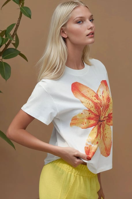 Bedrucktes T-Shirt mit regulärer Passform aus 100% Baumwolle - Image 4