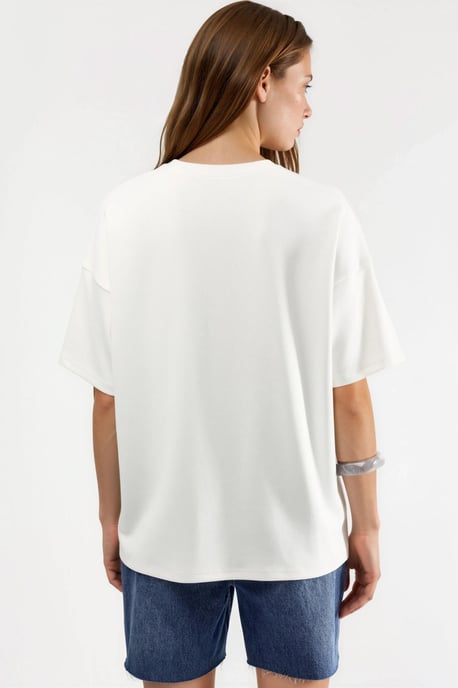 Oversized Rundhalsausschnitt Modal Touch Strick-T-Shirt - Image 3