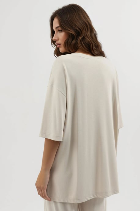 T-Shirt mit Schlitzdetails und Rundhalsausschnitt, kurzärmlig - Image 3