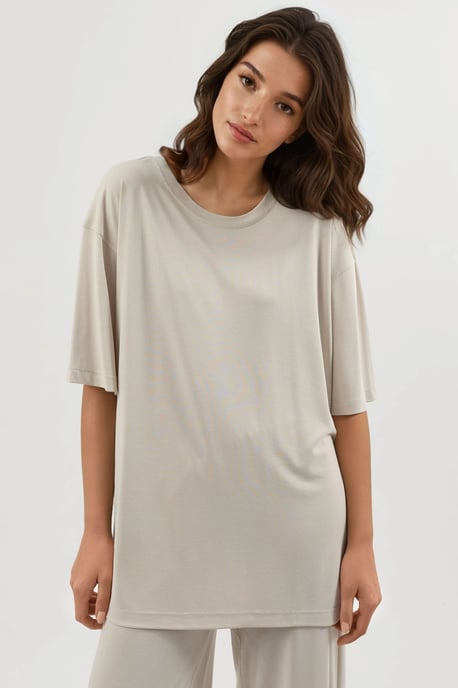 T-Shirt mit Schlitzdetails und Rundhalsausschnitt, kurzärmlig - Image 6