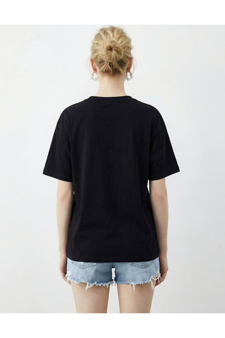 Besticktes Rundhals T-Shirt in lockerer Passform - Image 5