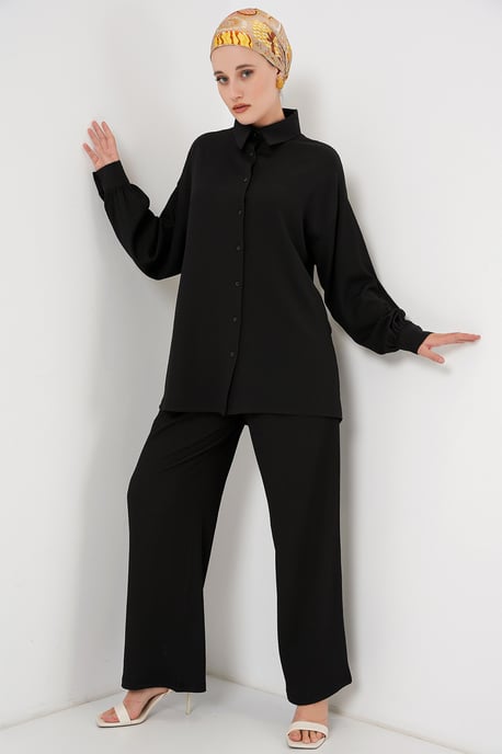 Strukturierter Strick-Set mit Hemdkragen - Image 3