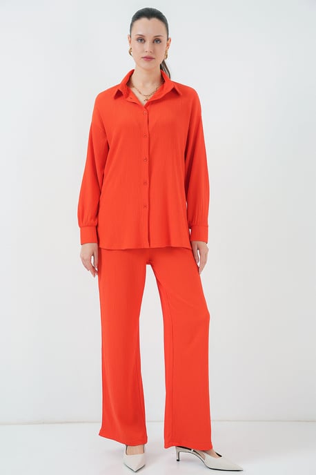 Strukturiertes Langarm-Strickshirt und -Hose Gestricktes Ko-Ord-Set - Image 6