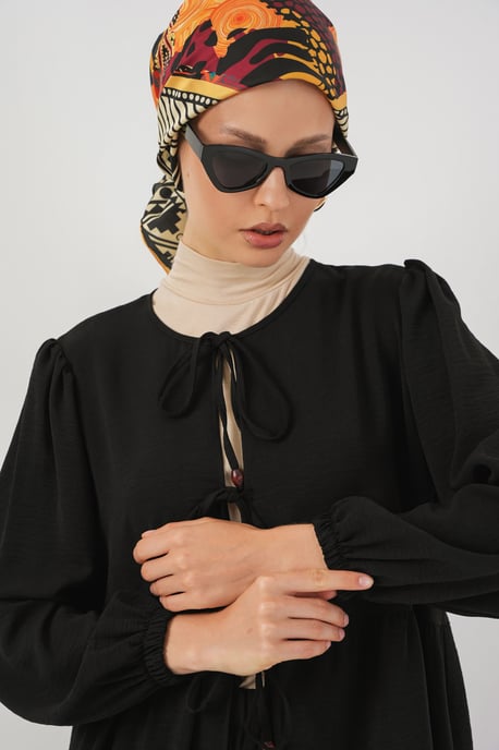 Crew-Neck Lange Tunika und Weitbeinige Hose Set - Image 2