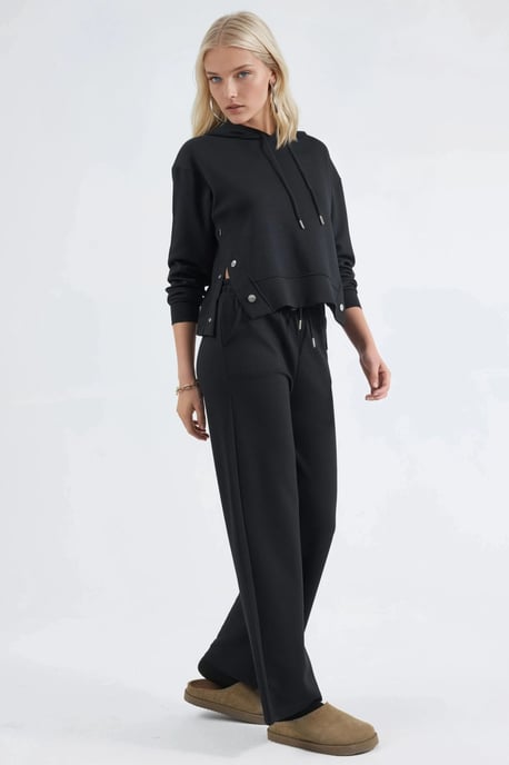 Modal Touch Kapuzenset mit Hoher Taille und Weitem Bein - Image 2