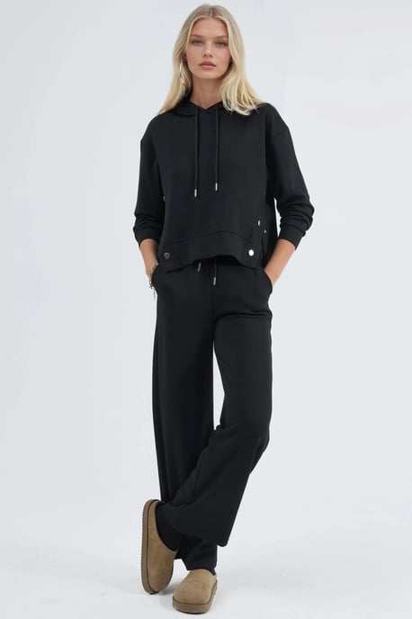 Modal Touch Kapuzenset mit Hoher Taille und Weitem Bein - Image 3
