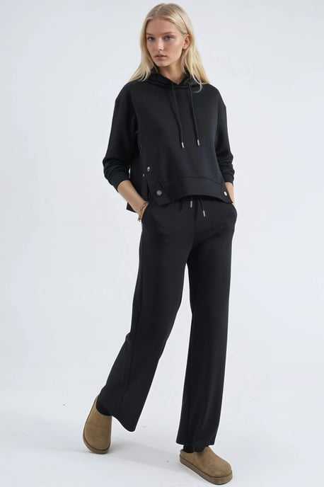 Modal Touch Kapuzenset mit Hoher Taille und Weitem Bein - Image 5