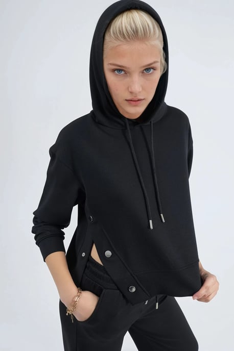 Modal Touch Kapuzenset mit Hoher Taille und Weitem Bein - Image 6