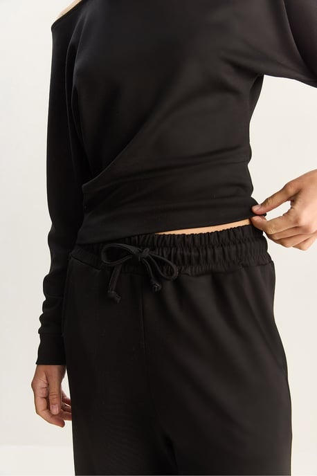 Asymmetrisches Kragen Strick High-Waist Zweiteiliges Set - Image 6