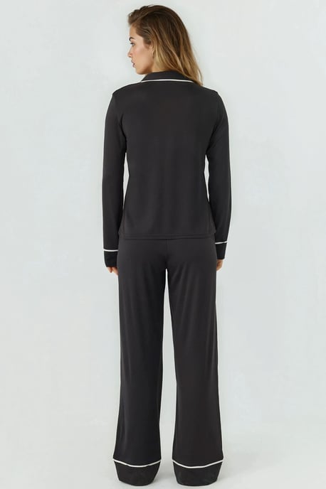 Entspannt geschnittenes Langarm-Pyjama-Set mit extra weichem Griff und Hemdkragen - Image 4