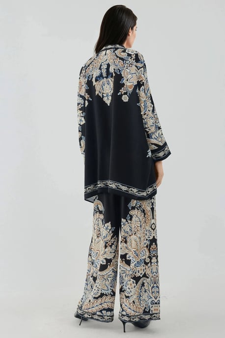 Bedrucktes Hochwaist-Kimono-Hosen-Set - Image 2